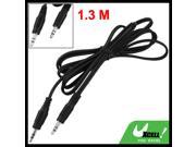 3.5mm Male to Male Plug Black Audio Extension Cord 1.3m