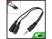 9 3.5mm Male to 2 3.5mm Female Adapter Audio Cable Klpep