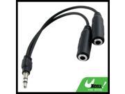 3.5mm Male to 2 3.5mm Female Audio Splitter Cable Adapter Black