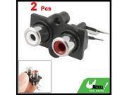 2 Pcs Audio Video AC Concentric RCA Socket Right Angle 2 Female Jack Connector