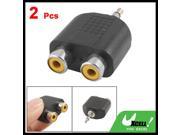 3.5mm Plug to Dual RCA Female Jack Y Splitter Adapter Connector 2 Pcs