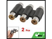 Triple 3 RCA Female to RGB Coupler Adapter Connector Extension 2 Pcs