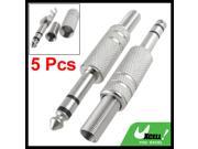 5 Pcs 6.3mm Male Plug Audio Adapters Converter for Micophone