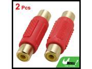 RCA Female to Female Connector Coupler Adapter Red 2 Pcs