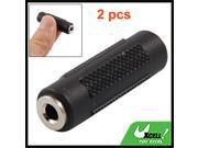 Black 3.5mm Audio Extension Female to Female Connector Adapter 2 Pcs