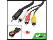 1.5M Length 3.5mm Jack to 3 RCA Adapter Audio Stereo Extension Cable