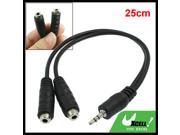 9.8 25cm 3.5mm Male Plug to 2 RCA Audio Female Jack Y Adapter Cable