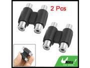 2 Pcs Dual RCA Female to Female Coupler Adapter Connector Converter