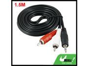 3.5mm Plug to Dual RCA Male Jack Stereo Adapter AV Cable 1.5 Meters