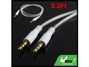Clear 3.3Ft 3.5mm M M Stereo Audio Aux Cable Cord for iPhone iPod Mp3