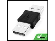 Silver Tone Contacts Black USB Type A Male to Male Plug Adapter Connector