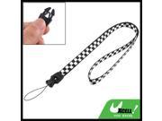 18.5 Length Cell Phone Camera PAD White Black Checked Pattern Neck Strap