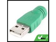 Green USB 2.0 Male to PS 2 Female Keyboard Mouse Connector Adapter