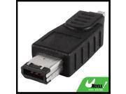 IEEE 1394 6 Pin Male To 4 Pin Male Firewire Adapter Black