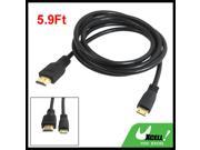 1.8M 5.9Ft HDMI Type A Male to Mini HDMI Male M M Cable Cord Black for HDTV DV