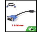 15Pin VGA Male to Male Plug Computer Monitor Cable Wire Cord 1.8 Meter