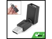 Rotatable Black USB 2.0 Type A Female To A Male Adapter Plug Converter