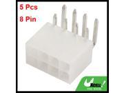 5 Pcs Beige 8 Pin Plug Jack 90 Degree TX PCB Power Connector Adapter