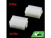 5 Pcs Beige Plastic 14 Pin Female Power Supply Connector TX Adapter