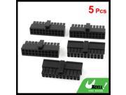 5 Pcs Black Plastic 22 Pin Male Power Supply Connector TX Adapter