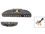 4 Way Audio Video AV RCA Switch Game Selector Box Splitter Black w 1M AV Cable