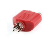 RCA Male to Double RCA Female Stereo Audio Adapter Coupler Red