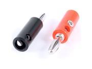 Unique Bargains 2pcs Audio Speaker Wire Cord Banana Plug Screw Connector Adapter Red Black 3.5mm