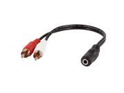 26cm 10 3.5mm Stereo to 2 RCA F M AV Audio Aux Video Cable Cord Adapter
