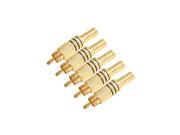 Blk Gold Tone Audio Video RCA Male Connector Adapter 5 Pcs