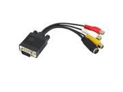 VGA to S Video 3 RCA Composite AV Cable Adapter for TV