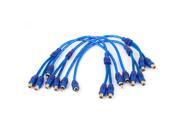 5 Pcs 2 RCA Female to 1 RCA Male Adapter Splitter Cable Wire Connector 12 Long