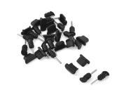 15 x Black Micro USB Port Soft Plastic Ear Cap Dust Stopper for Mobile Phone