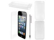 White Clear TPU Soft Plastic Flip Case Cover Stylus Pen for iPhone 5 5S 5G