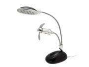 Portable Adjustable USB Powered White 13 LED Computer Desk Lamp With Fan