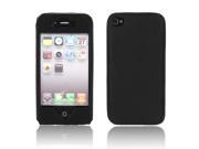 Black PU Leather Exterior Phone Case Cover for iPhone 4 4S 4th