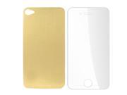Gold Tone Back Clear Front Stickers for iPhone 4 4S Ziaks