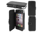 Black PU Leather Magnetic Flip Case Cover Pouch for iPhone 4 4S 4GS