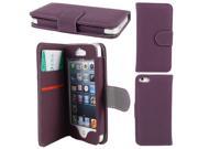 Purple PU Leather Vertical Phone Holder Pouch Flip Case Cover for iPhone 5 5th