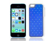 Rhinestone Decor Hard Plastic Back Case Cover Dark Blue for Apple iPhone 5C