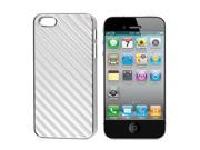 Slanted Striped Pattern Chrome Plated Back Cover Case Silver Tone for iPhone 5