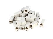 30 Pcs RJ45 8P8C Ethernet Network F F Inline Coupler Connector Adapter Off White