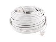 15M 49ft RJ11 6P4C Modular Telephone Phone Cables Wire White