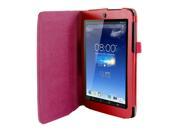 Red Faux Leather Flip Folio Stand Case Cover for ASUS MeMO Pad HD 7 ME173X