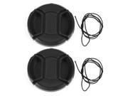 2 x DSLR Camera Front Lens Protective Cap Cover 49mm Black for Video Camcorders