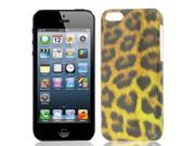 Unique Bargains 3D Leopard Pattern Protective IMD Hard Back Case Cover Tri Color for iPhone 5G