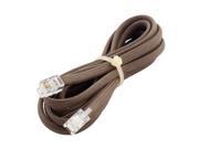 Brown RJ9 4P4C Connector Stretchy Coiled Telephone Phone Cable 5ft