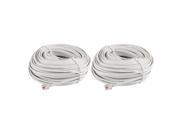 30M 98ft RJ11 6P4C Telephone Extension Cable Connector Off White