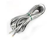 15M 50ft RJ12 6P6C M M Adapter Flat Telephone Phone Line Cable Cord Lead Gray