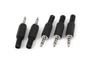 5 Pcs Speaker Microphone 3.5mm Male Four Conductor Plug Audio Adapter