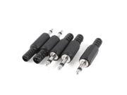 5 Pcs 3.5mm Male Plug Soldering Cable Connector Adapter Black